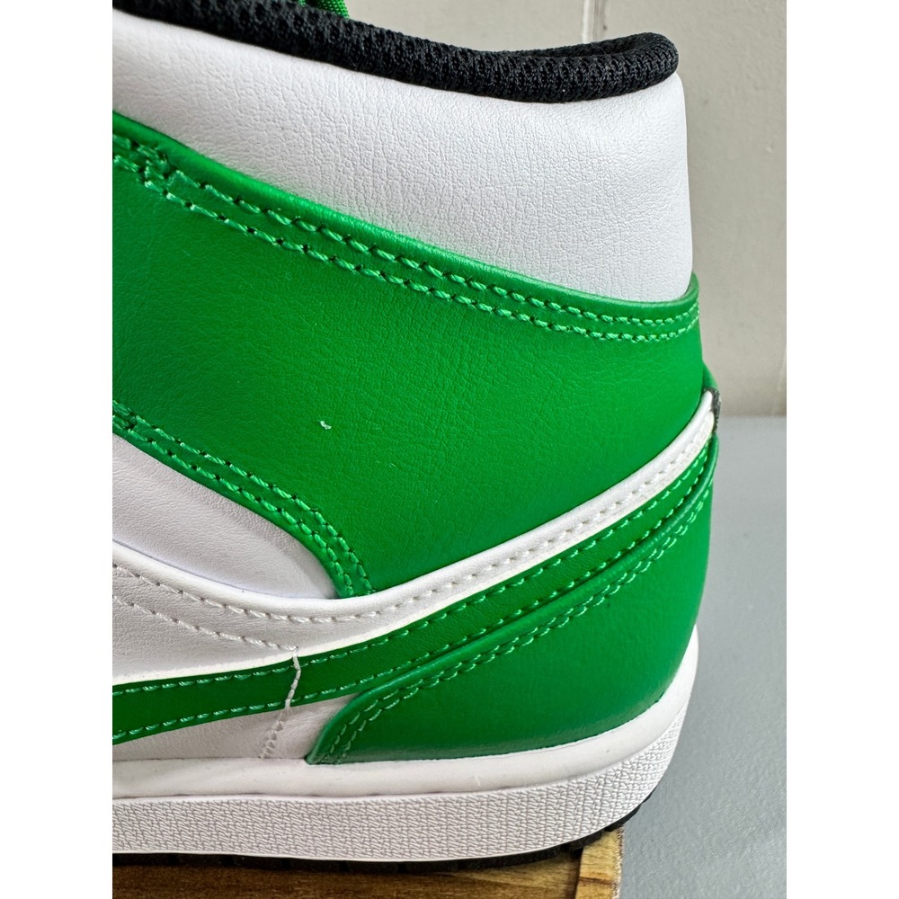 Jordan Air Jordan 1 Mid Mens Size 10 Lucky Green White Good DQ8426-301 Leather - Picture 12 of 15